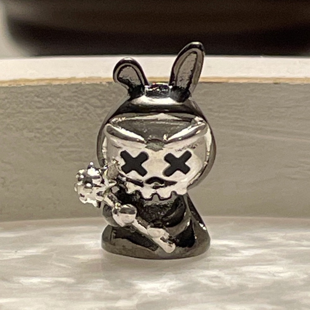 Grim Reaper Bunny Bracelet Charm Sterling Silver Two Tone
